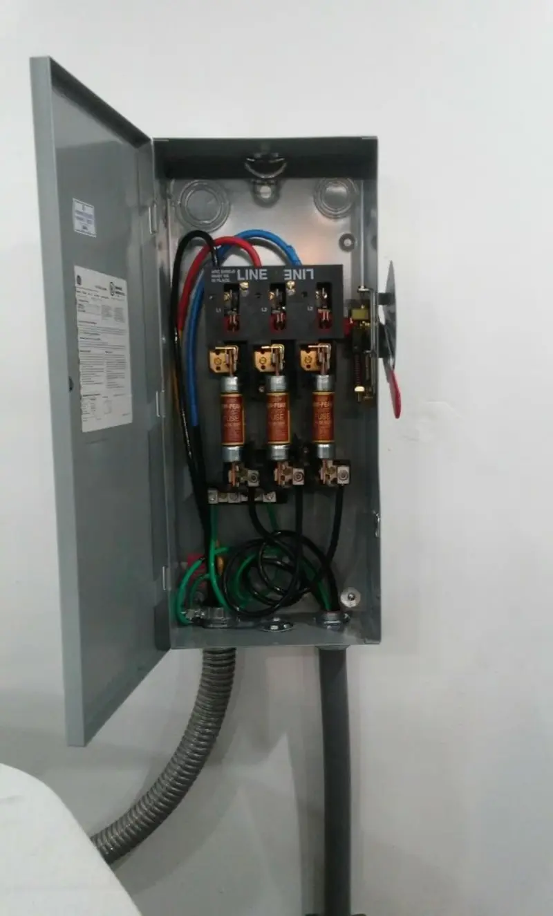 Three-phase disconnect switch installed for Electrical Wiring & Rewiring in Livingston